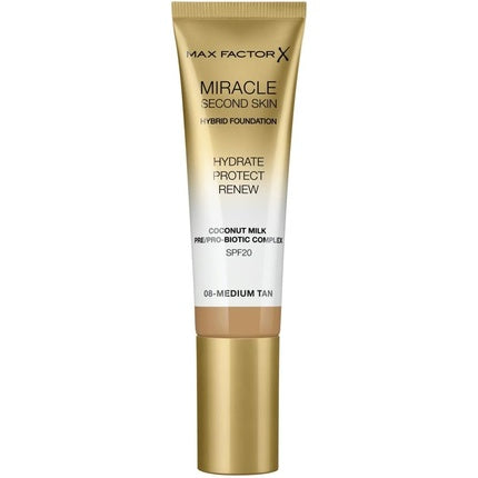 Fond de ten hidratant, Max Factor, Miracle Second Skin, Medium Tan, 30ml