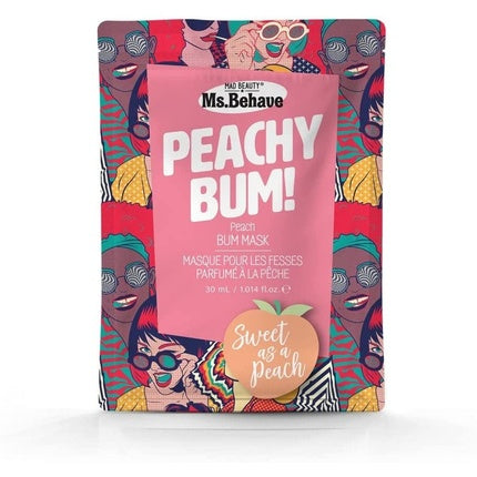 Ms. Behave Peachy Bum! Mască pentru fese, Mad Beauty, Parfum de piersică, 30 ml