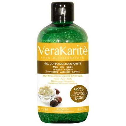 Gel corporal VeraKarité, Amovita, 250ml, ambalaj verde cu capac negru