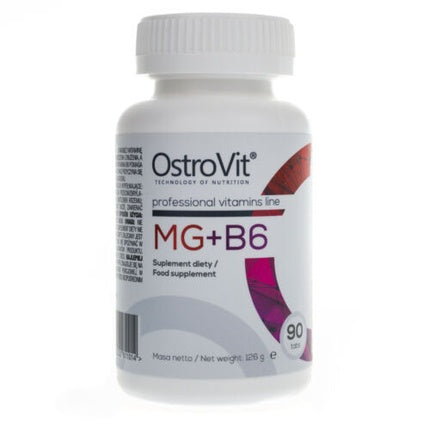 Supliment Dietar OstroVit MG + B6, Magneziu, Vitamina B6, 90 Tablete