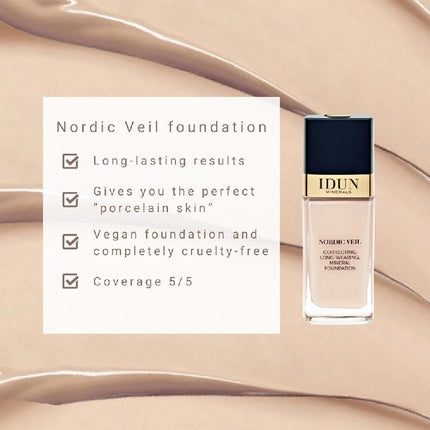 Fondator Idun Minerals Nordic Veil, Ingrid, 0.88 oz, Culoare Bej