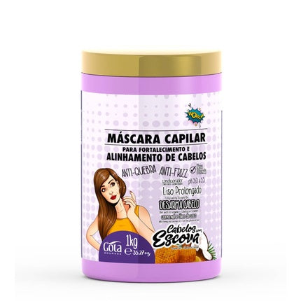 Mască capilară Gota Dourada, întărire păr cu periuță, 1kg