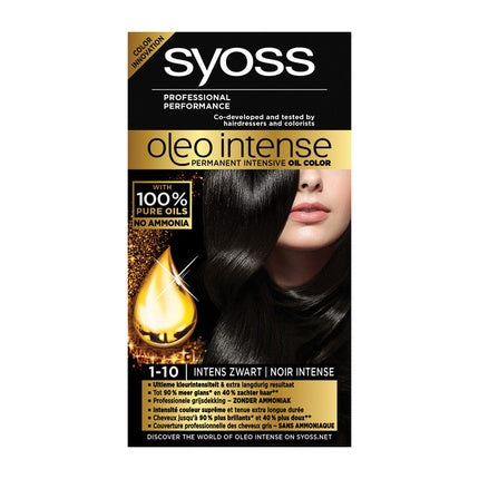 Syoss Oleo Intense 1-10, Negru Intens, 59ml Oxidant + 74ml Vopsea