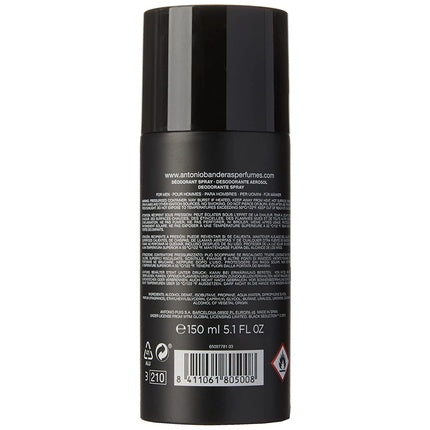 Deodorant Spry, Antonio Banderas, Black, 150 ml