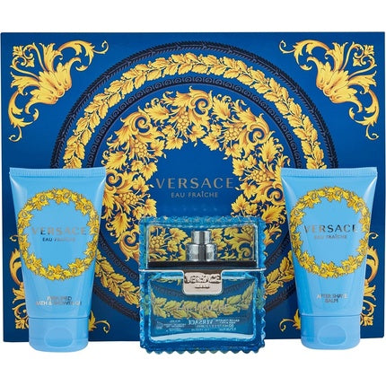 Set Cadou Versace Man Eau Fraiche, Apă de Toaletă 50ml + Gel de Duș, Albastru