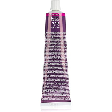 Cremă colorantă păr, Londa, 7/18 blond mediu cenușiu perlă