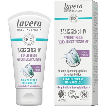 Cremă Fațială Lavera Basis Sensitiv, Bio Aloe Vera & Ulei de Migdale, 50ml