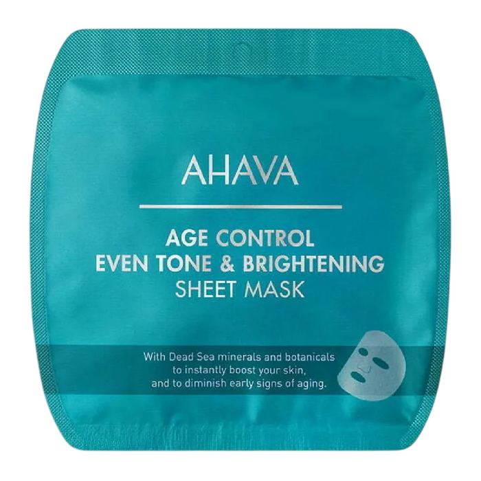 Mască facială Ahava Age Control Even Tone & Brightening, tip șervețel, iluminatoare, 17 g
