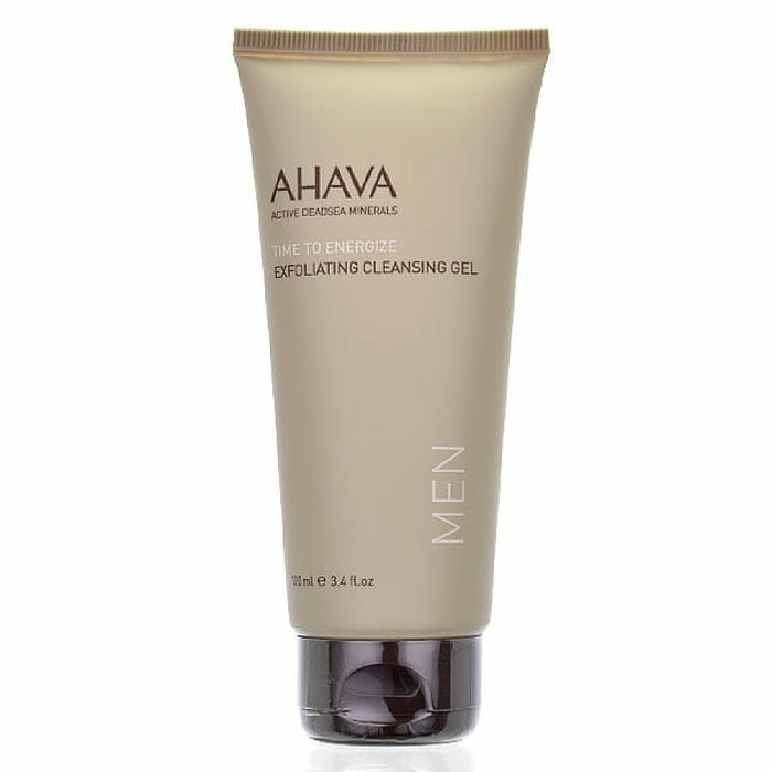 Gel de curățare exfoliant Ahava Time to Energize, pentru bărbați, fără parabeni, 100 ml