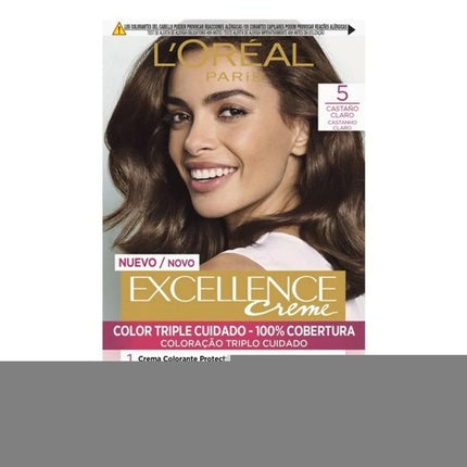 Vopsea de păr, L'Oréal Paris, Excellence Cream 5, șaten deschis