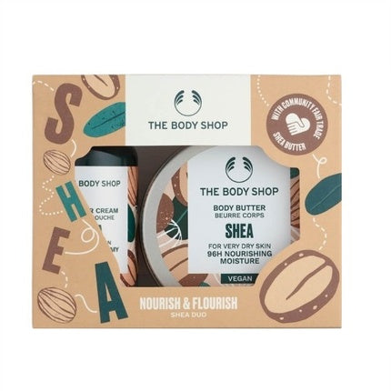 Set Cadou Nourish & Flourish, The Body Shop, Shea Duo Body Butter și Shower Gel, 50ml + 60ml
