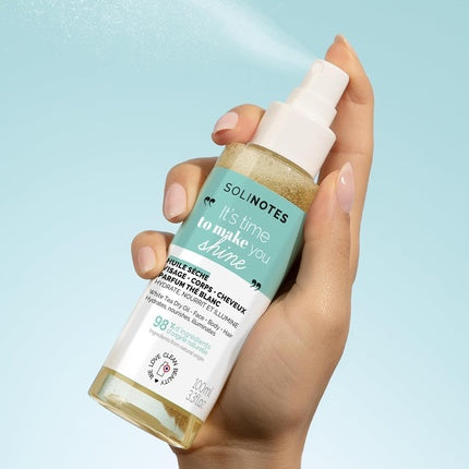 Ulei uscat pentru față, corp și păr, Solinotes The Blanc, 100ml, ambalaj transparent cu pulverizator