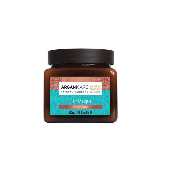 Mască de păr Arganicare Argan, hidratantă și hrănitoare, pentru păr creț, 500 ml