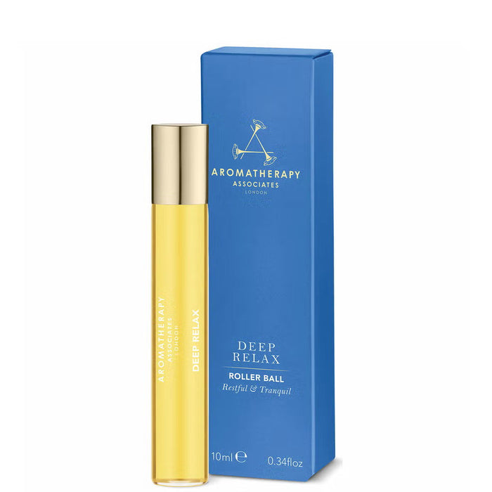 Ulei de corp roll-on Aromatherapy Associates Deep Relax, cu vetiver, mușețel și lemn de santal, 10 ml