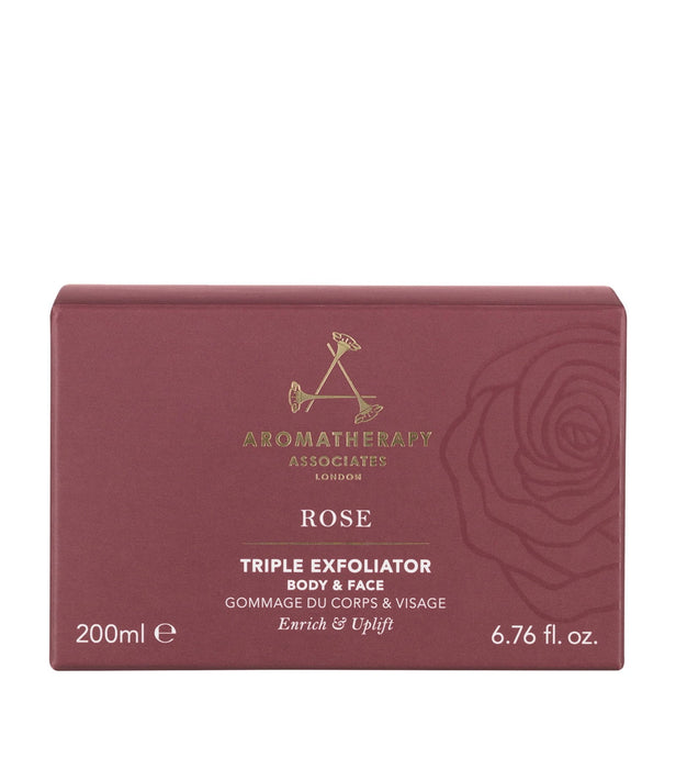 Scrub exfoliant Aromatherapy Associates Rose Triple Exfoliator, pentru corp și față, 200 ml