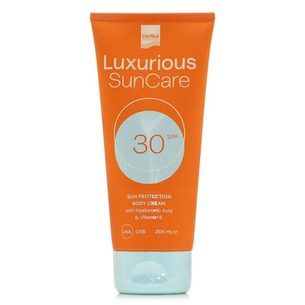 Crema protectoare pentru corp SPF30, Luxurious Sun Care, cu acid hialuronic și Vitamina E, 200 ml