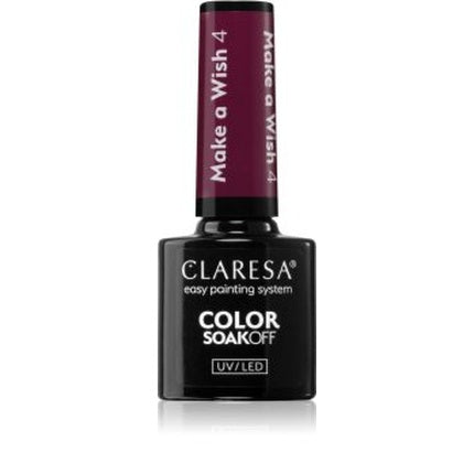 Gel Lumină Claresa Make a Wish 4, Culoare Roșu-Violet, 5 ml