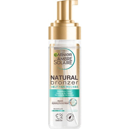 Spuma autobronzantă, Garnier Ambre Solaire Natural Bronzer, 200ml, Formula vegană