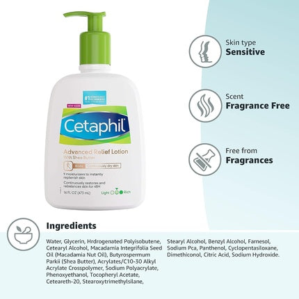 Loțiune hidratantă Cetaphil Daily Advance, alb-verde, 453g