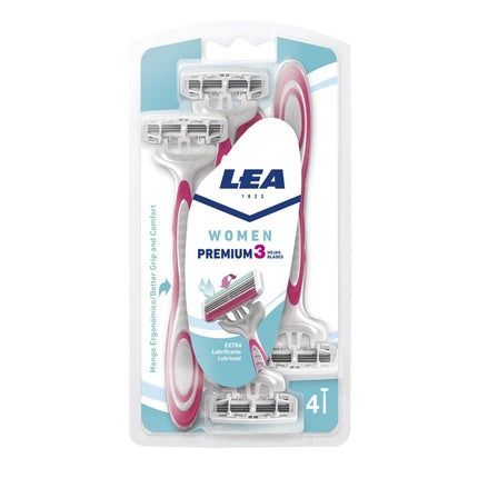 Set rasoare Lea Women Premium 3, 4 unități, roz/alb
