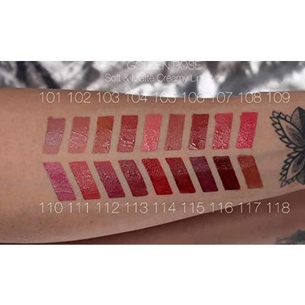 Lipstick lichid Golden Rose - Finisaj Soft Matte Creamy Lipcolor, nuanța 112