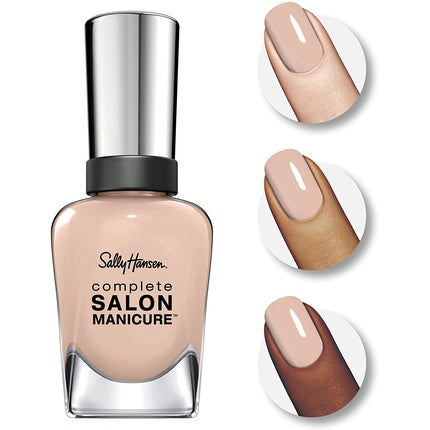 Lac de unghii Sally Hansen Complete Salon Manicure 141 Off-The-Shoulder, culoare nude, capac argintiu