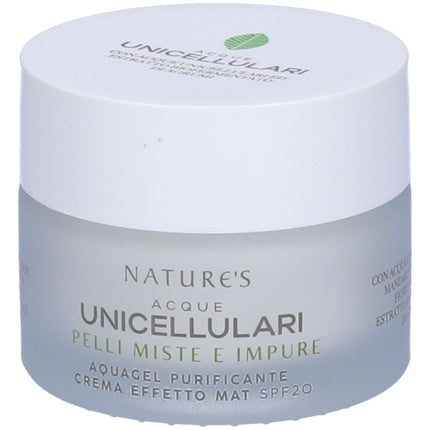 Cremă matifiantă By Nature, Natures Unicellular, SPF 20, 100 ml
