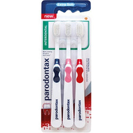 Set periute interdentare Parodontax Extra Soft, 3 bucăți, culori albastru, roz, roșu