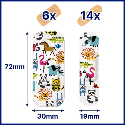 Hansaplast Sensitive Children's Plasters, Animal Print, 20 buc