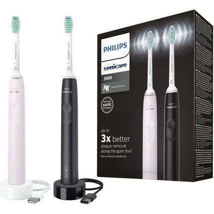 Perie Electrică Philips Sonicare Series 3100 HX3675/15, Alb și Negru
