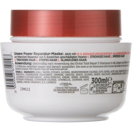 Masca de păr reparatoare, L'Oréal Paris Elvital Total 5, 300ml