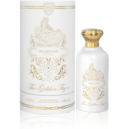 Eau De Parfum Milestone Perfumes The Golden Tiger, alb și auriu, 100ml