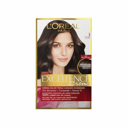 Vopsea de Păr L'Oreal Excellence Crème, Nr. 3 Maro Închis, Ambalaj Standard