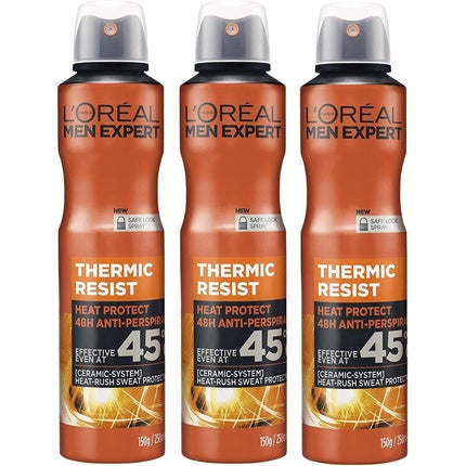 L'Oreal Men Expert Thermic Resist Deodorant Spray, 250ml, Orange