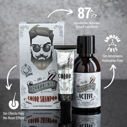 Șampon Culoare Barba Beardburys, 150g, negru