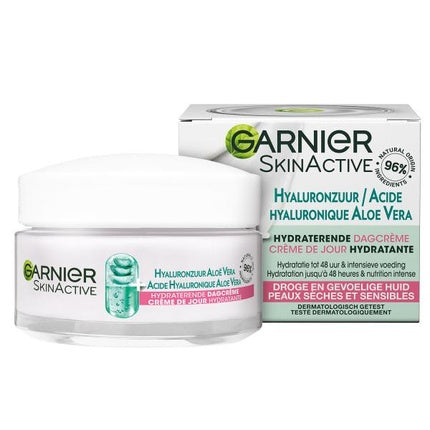 Cremă de zi Garnier Skin Active cu Acid Hialuronic și Aloe Vera, alb, 66g