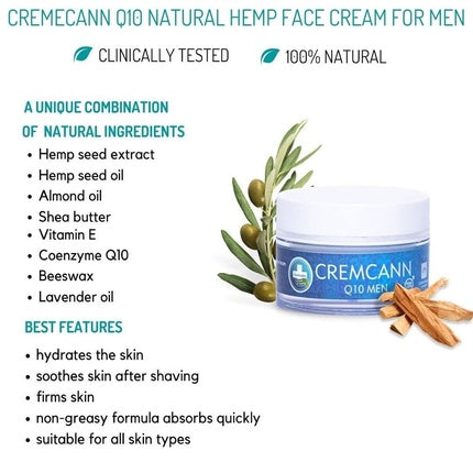 Cremă față, Annabis CREMCANN Q10 MEN, albastru 50ml