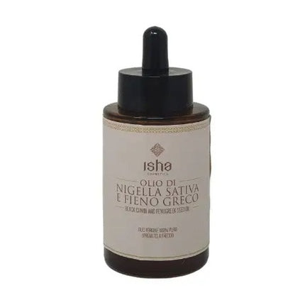 Ulei corp, Isha, Nigella Sativa & Fenugreek 50 ml, sticlă maro cu picurator