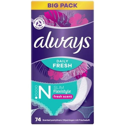 Pantalini igienici Always Daily Fresh Slim Flexistyle, cu miros proaspăt, 74 buc