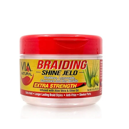 Gel de păr pentru împletituri, Via Natural Braiding Shine Jelo Extra Strength, 227g