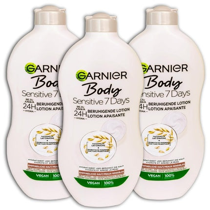 Loțiune de corp Garnier Body Sensitive 7 Days, Ambalaj 3 x 400ml