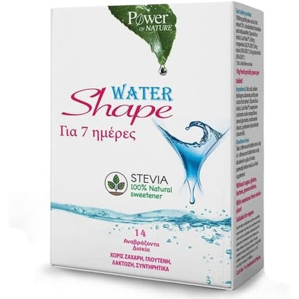 Tablete Effervescente, Power Health, Water Shape 7 Days cu Stevia, Alb și Albastru, 14 buc