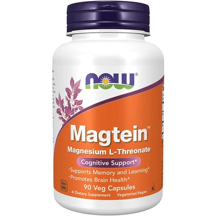 NOW Magtein Patented Magnesium Cognitive Support, Now Foods, 90 Veg Capsule