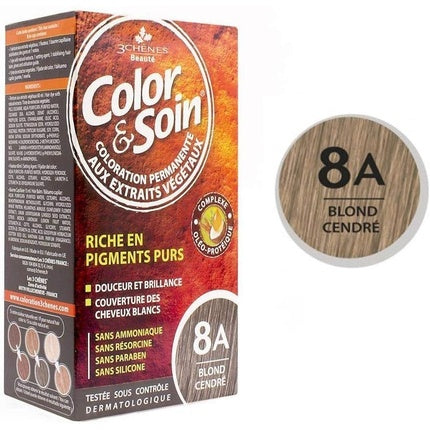 Culoare păr Les 3 Chênes Color & Soin Permanent 8A Ash Blonde, 50 g