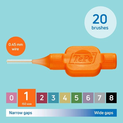 Tepe Interdental Brush Original Orange 0.45mm Iso 1 - Pack of 20