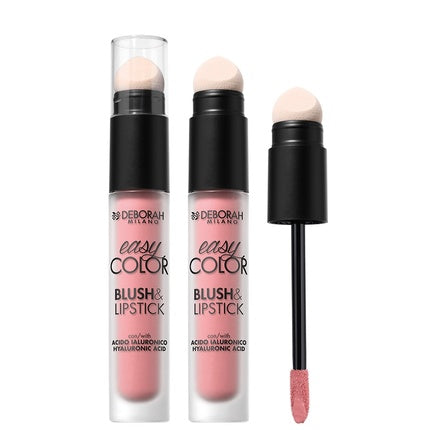 Deborah Milano Easy Color Blush & Lipstick, ruj lichid cu aplicator burete, culoare roz