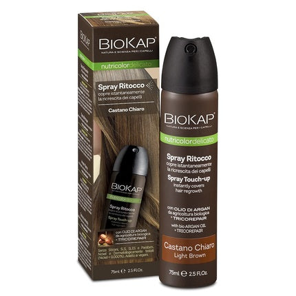 Spray retuş rădăcini, Bios Line, BioKap Nutricolor, 75ml, Castaniu deschis
