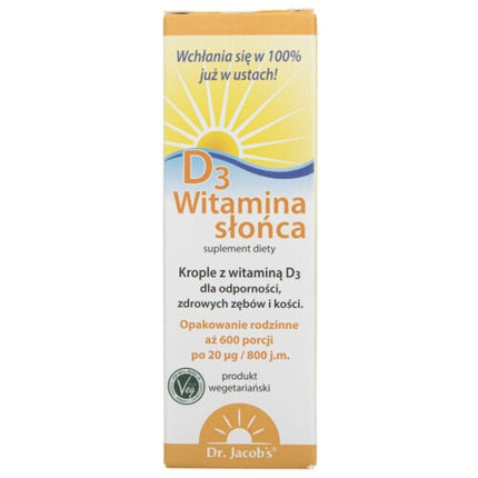 Vitamine, Dr. Jacob's, D3, picături, 20ml