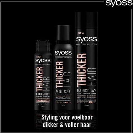 Spumă de păr, Syoss, Thicker Hair, negru, 250ml