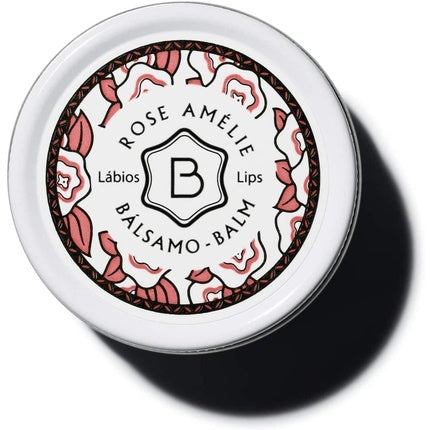 Balzam de buze Benamôr Rose Amélie cu unt de shea și ulei de argan, 12ml, ambalaj alb